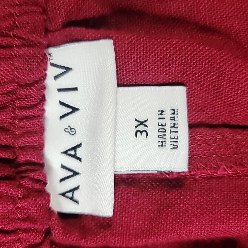 AVA & VIV Maroon Wide Legs Pants Size 3x - Picture 8 of 11